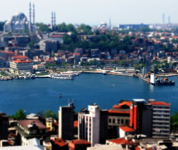 tiltshift photo of the view