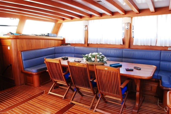 Inside a gulet boat