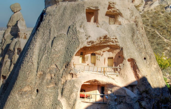 Cave houses in Uchisar Cappadocia