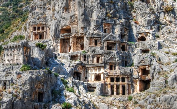 Historic Lycian rock tombs at Myra